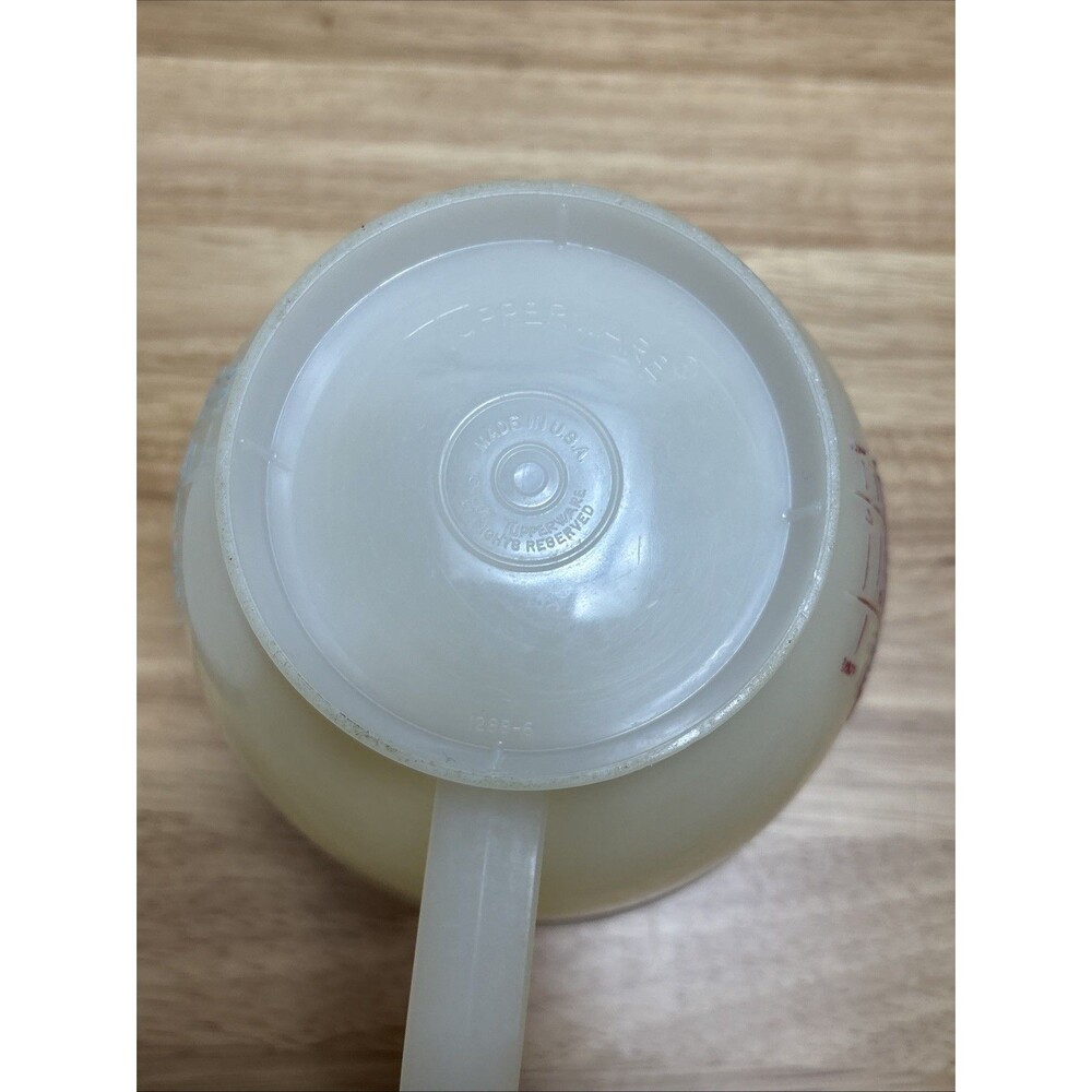 Vintage 1977 Tupperware #1288 Mix N Store 4-Cup Measuring Pitcher w/ Lid, Cap - Picture 7 of 11